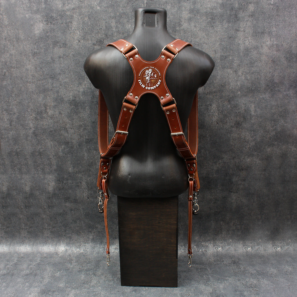 Handcrafted Dual Camera Leather Harness with Custom Personalization